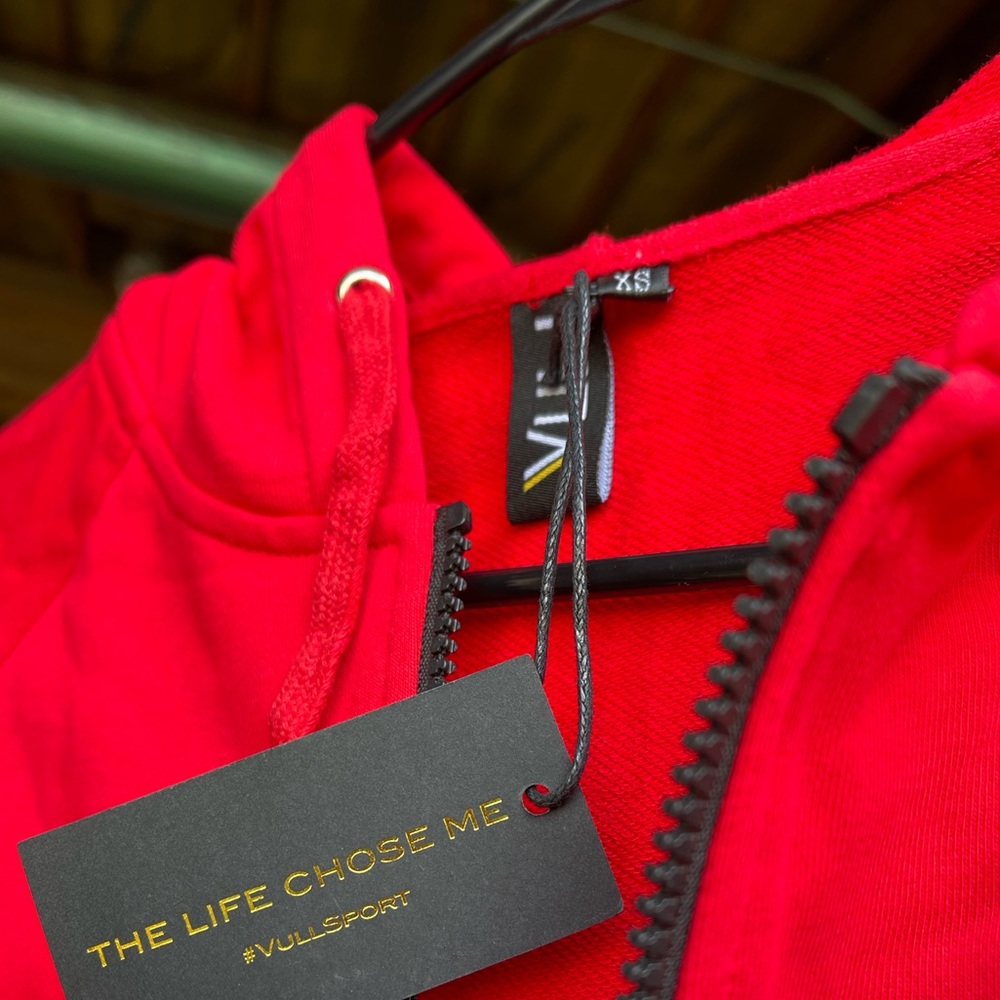 Vull Red and Grey Hoodie